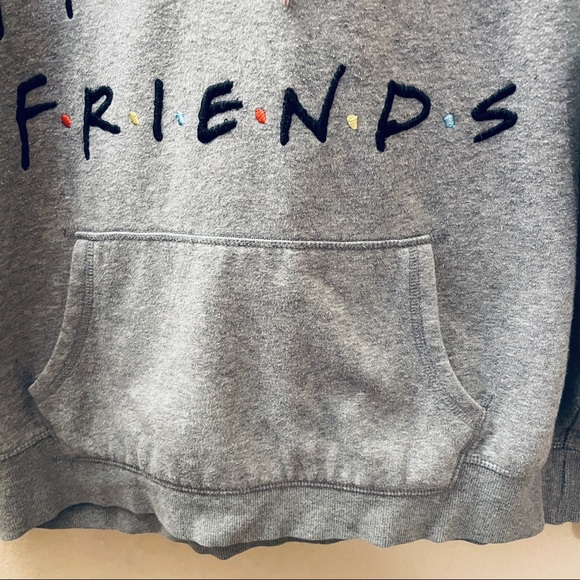 H&M Light Gray Warner Brothers FRIENDS embroidered Sweatshirt Hoodie Size L - Picture 8 of 11